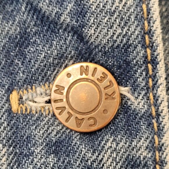 Vintage Calvin-Klein Denim Jacket Womens Medium 20x24 Blue - Picture 13 of 16